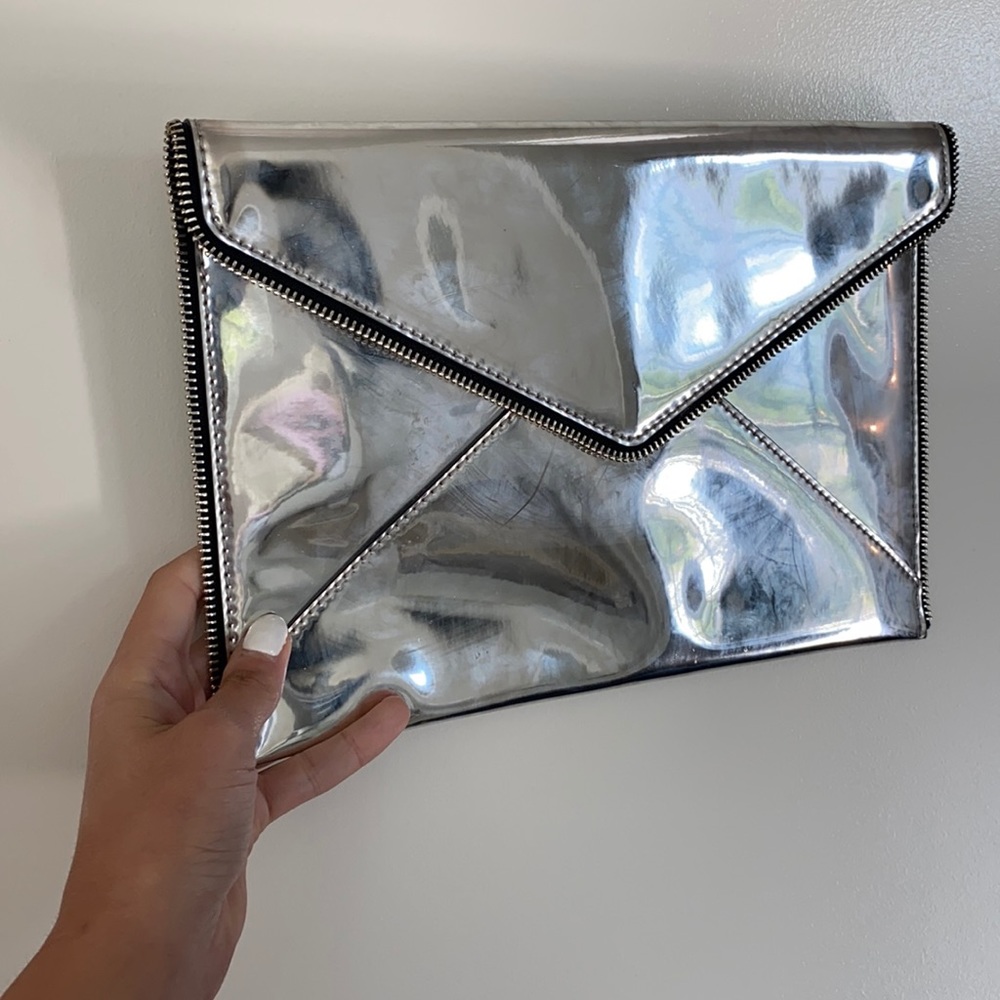 Sliver Rebecca Minkoff clutch